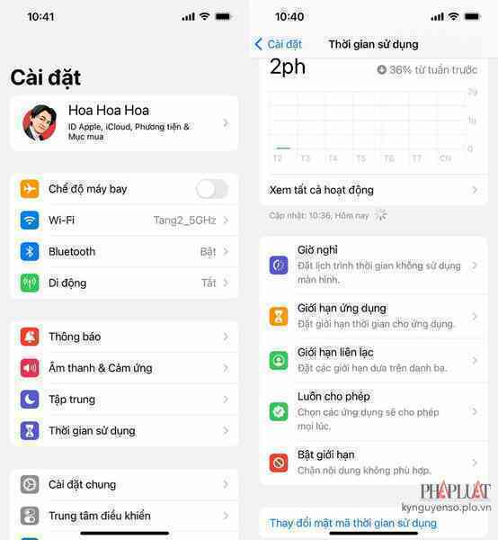 screen-time-iphone Kích hoạt tính năng Screen Time trên iPhone. Ảnh: MINH HOÀNG