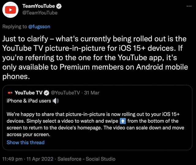 [Cập nhật] YouTube mở tính năng Picture-in-Picture cho tất cả người dùng iOS, không cần đăng ký Premium - Ảnh 1.