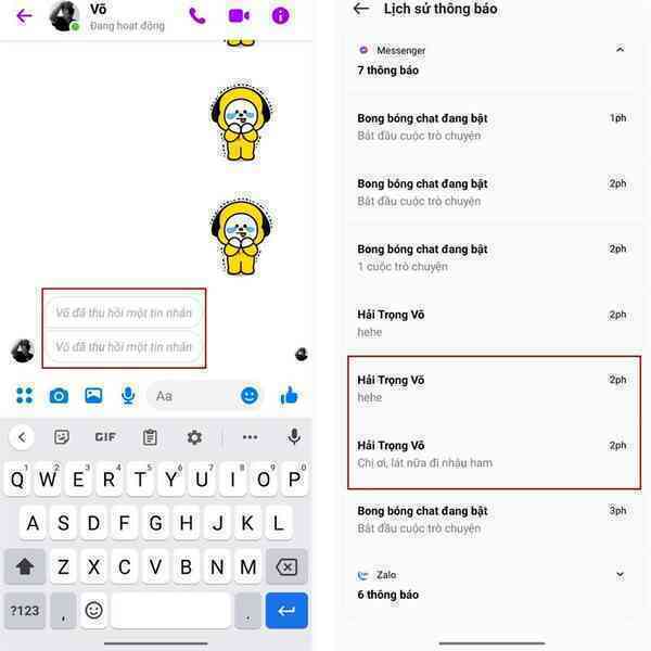 Cách xem tin nhắn đã thu hồi trên Messenger điện thoại Android
