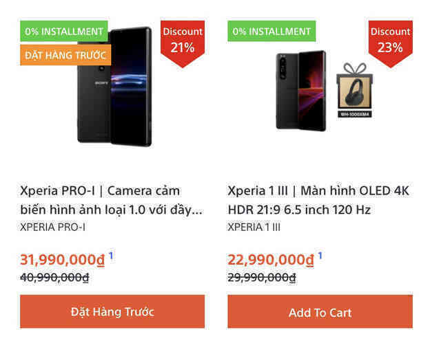 Sony bất ngờ giảm giá "sốc" Xperia 1 III và Xperia Pro-I tại Việt Nam
