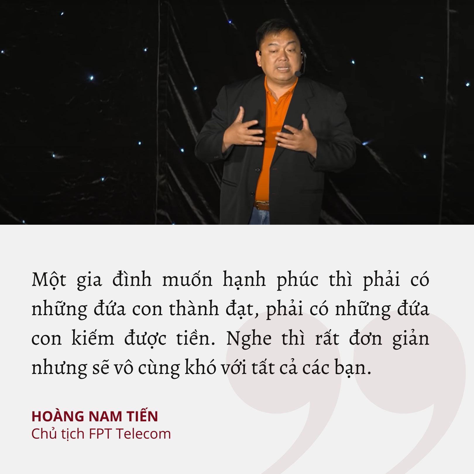 30 năm cống hiến không ngơi nghỉ vẫn hối hận vì kiếm tiền chưa đủ, Chủ tịch FPT Telecom xấu hổ trước người trẻ “cày” 20 tiếng/ngày, ước có nhiều thời gian hơn nữa để mang tiền về cho mẹ - Ảnh 5. 30 năm cống hiến không ngơi nghỉ vẫn hối hận vì kiếm tiền chưa đủ, Chủ tịch FPT Telecom xấu hổ trước người trẻ “cày” 20 tiếng/ngày, ước có nhiều thời gian hơn nữa để mang tiền về cho mẹ - Ảnh 5.