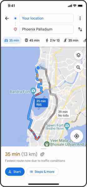 Google Maps sẽ tự động tính toán phí cầu đường giúp bạn