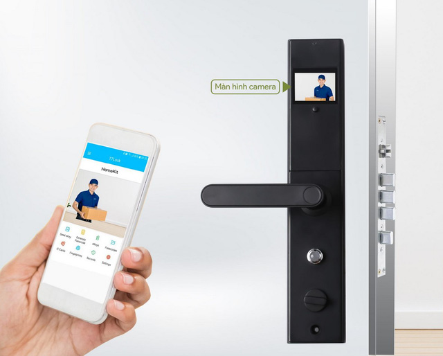 Khóa cửa thông minh ngoài vân tay, mật mã còn tích hợp cả camera an ninh, giá từ 4 triệu