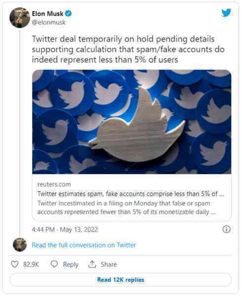 Tưởng mọi sự đã an bài, Elon Musk bất ngờ hoãn thương vụ thâu tóm Twitter - Ảnh 1. Tưởng mọi sự đã an bài, Elon Musk bất ngờ hoãn thương vụ thâu tóm Twitter - Ảnh 1.