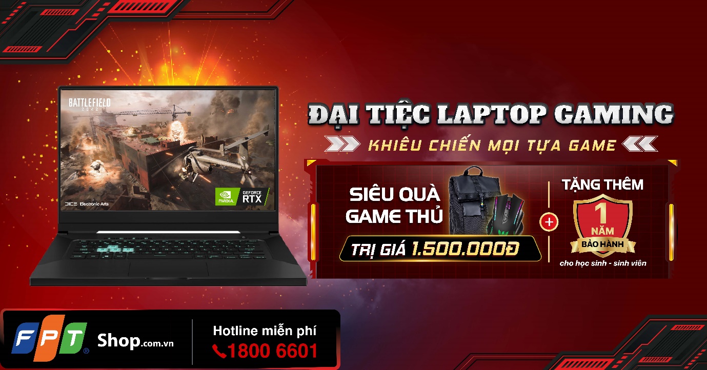 Đại tiệc laptop gaming FPT Shop, ngập tràn quà “khủng”