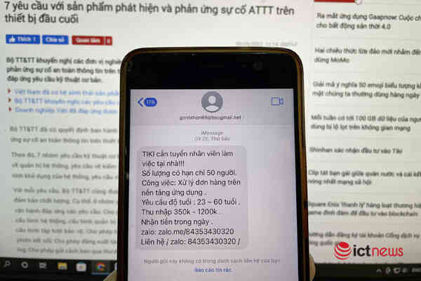 Sau TikTok, đến lượt Tiki bị mạo danh nhắn tin tuyển dụng để lừa đảo người dùng
