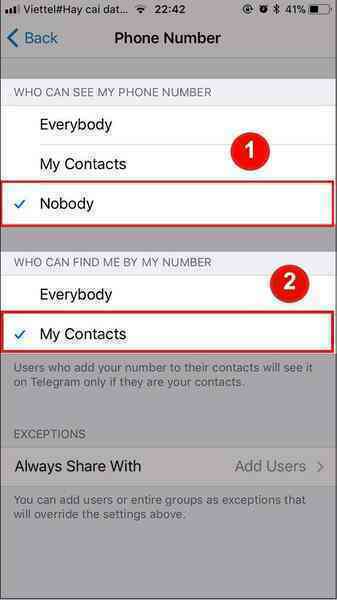 Hướng dẫn ẩn số điện thoại trên Telegram