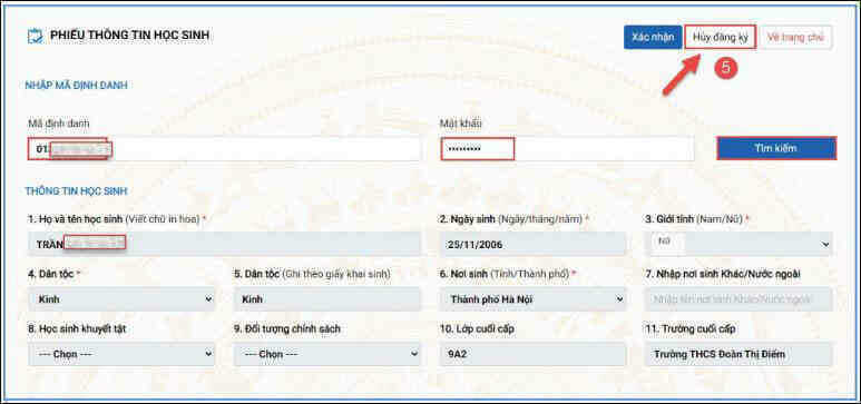 Cách điều chỉnh nguyện vọng nhập học trực tuyến vào lớp 10 THPT công lập tại Hà Nội