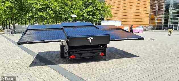 Tesla “khoe” nguyên mẫu “cục sạc di động” cho ô tô với ăng-ten vệ tinh SpaceX "Starlink" tích hợp