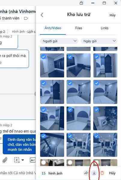 Hướng dẫn tải ảnh Zalo về hàng loạt