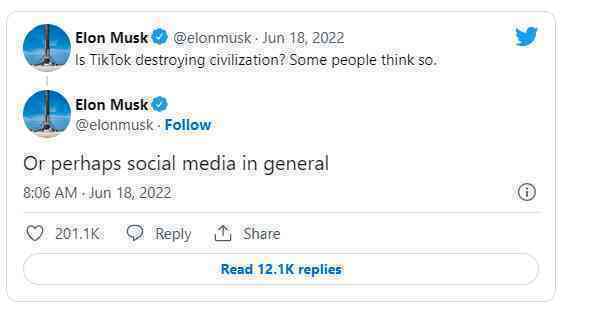 Elon Musk: TikTok đang đẩy nhanh quá trình thoái trào của một nền văn minh - Ảnh 2. Elon Musk: TikTok đang đẩy nhanh quá trình thoái trào của một nền văn minh - Ảnh 2.