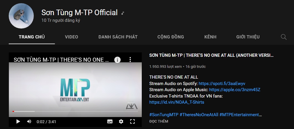Là nghệ sĩ đầu tiên đạt 10 triệu sub từ Youtube, Sơn Tùng M-TP có thể kiếm được bao nhiêu tiền trên nền tảng này?