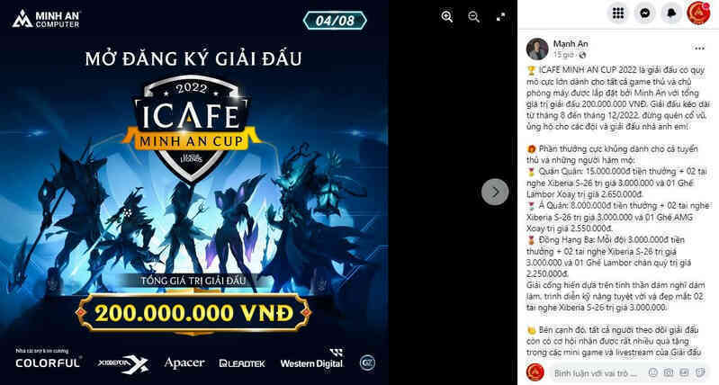 iCafe Minh An Cup 2022 - Giải đấu LMHT siêu khủng với tổng giá trị đến 200.000.000Đ - Ảnh 4. iCafe Minh An Cup 2022 - Giải đấu LMHT siêu khủng với tổng giá trị đến 200.000.000Đ - Ảnh 4.