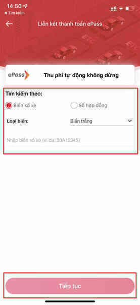 Cách liên kết tài khoản thu phí không dừng ePass với Viettel Money