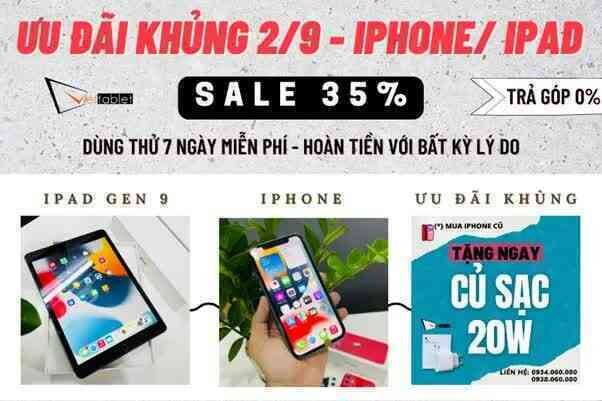 Ưu đãi 2/9: iPhone 11 còn 7,7 triệu, 12 Pro Max 17,8 triệu, iPad Gen 9, Pro M1 2021 giảm sốc