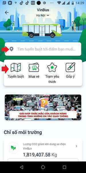 Cách tra cứu xe buýt điện trên VinID