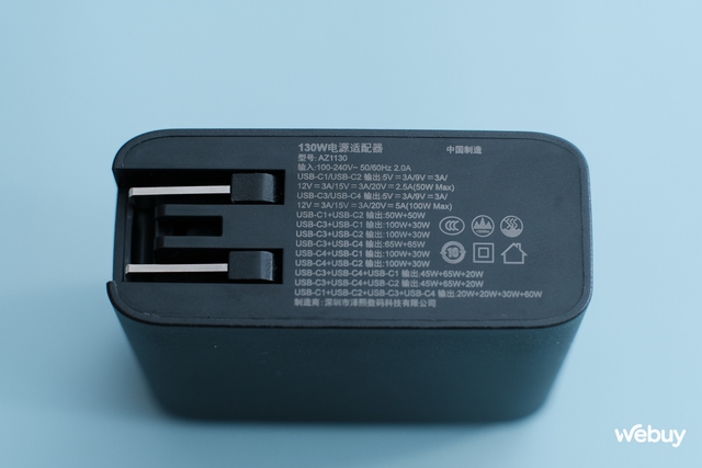 Củ sạc GaN 130W nhỏ gọn, 4 cổng C công suất cao, giá chỉ hơn 1 triệu đồng - Ảnh 8. Củ sạc GaN 130W nhỏ gọn, 4 cổng C công suất cao, giá chỉ hơn 1 triệu đồng - Ảnh 8.