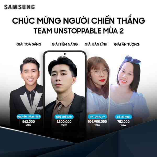 Samsung công bố người chiến thắng #TeamUnstoppable2022 tại Việt Nam