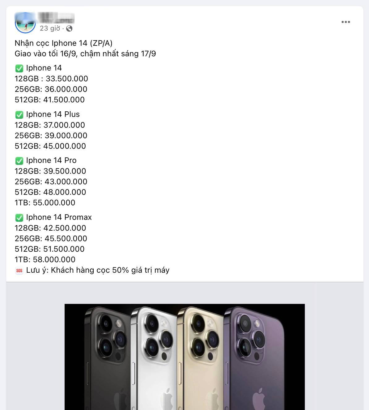 Cẩn trọng với việc đặt cọc iPhone 14 xách tay
