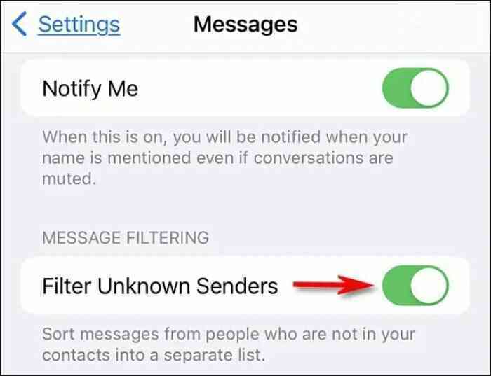 Cách ẩn tin nhắn spam từ người lạ trên iPhone - Ảnh 2.