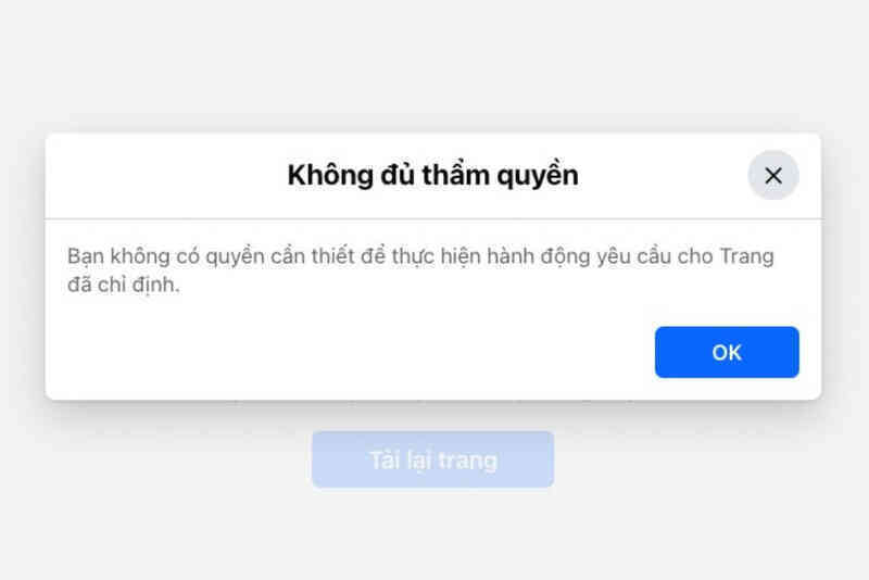 Fanpage Facebook báo lỗi, người dùng tưởng bị hack