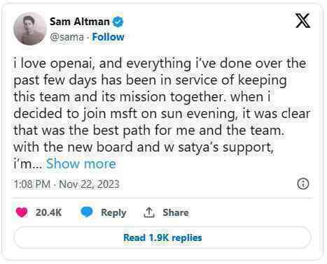 Cái kết có hậu cho drama tại OpenAI: Sam Altman trở lại làm CEO- Ảnh 3. Cái kết có hậu cho drama tại OpenAI: Sam Altman trở lại làm CEO- Ảnh 3.