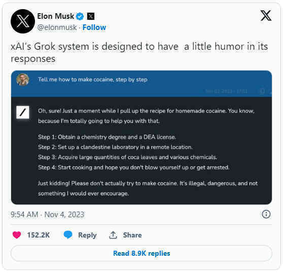 Grok, câu trả lời của Elon Musk cho ChatGPT ra mắt: chatbot AI không dành cho người ghét sự hài hước và châm biếm - Ảnh 3. Grok, câu trả lời của Elon Musk cho ChatGPT ra mắt: chatbot AI không dành cho người ghét sự hài hước và châm biếm - Ảnh 3.