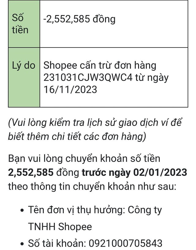 Năm hết Tết đến, người bán Shopee kêu trời vì bị Shopee tự ý cấn trừ doanh thu: Có shop bị truy thu cả trăm triệu đồng- Ảnh 5. Năm hết Tết đến, người bán Shopee kêu trời vì bị Shopee tự ý cấn trừ doanh thu: Có shop bị truy thu cả trăm triệu đồng- Ảnh 5.