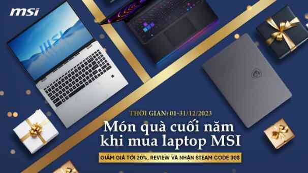 Món quà cuối năm với laptop MSI