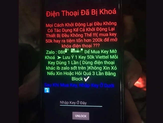 Cảnh báo mã độc tống tiền có thể nhiễm vào điện thoại xuất hiện tại Việt Nam