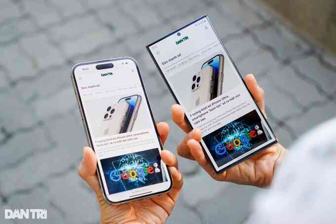 Galaxy S23 Ultra (trái) và iPhone 14 Pro Max (phải) là 2 trong số những smartphone cao cấp nhất thị trường hiện nay (Ảnh: Thế Anh).