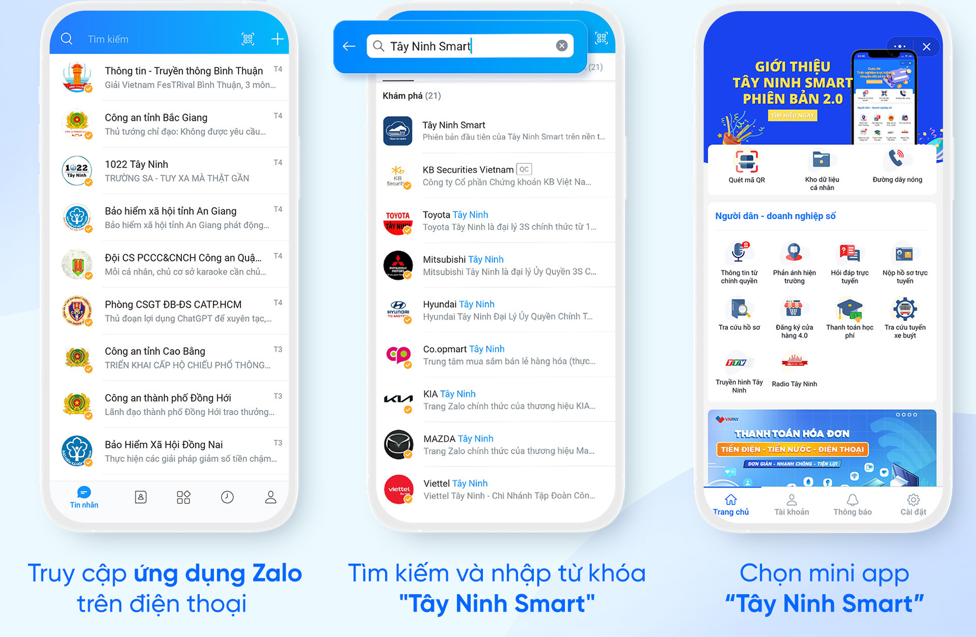 Mini app trên Zalo giúp người dân Tây Ninh dễ tiếp cận các tiện ích của chính quyền