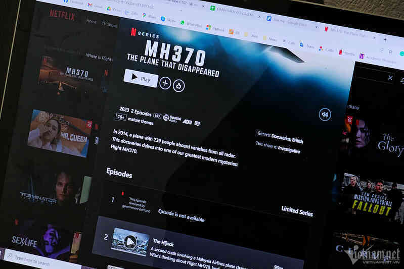 Netflix đã gỡ bỏ tập 1 bộ phim máy bay MH370 vì vi phạm pháp luật Việt Nam