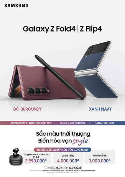 Galaxy Z Fold4 và Z Flip4 có thêm bộ đôi màu mới, giá từ 17,99 triệu, tặng kèm quà 14 triệu - Ảnh 2. Galaxy Z Fold4 và Z Flip4 có thêm bộ đôi màu mới, giá từ 17,99 triệu, tặng kèm quà 14 triệu - Ảnh 2.