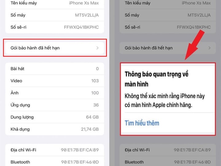 Cách kiểm tra màn hình iPhone đã thay chưa