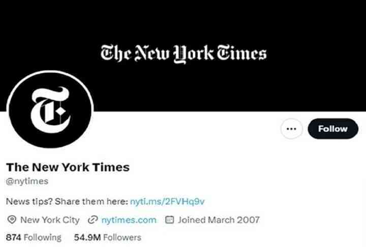 Lý do báo New York Times mất tích xanh Twitter