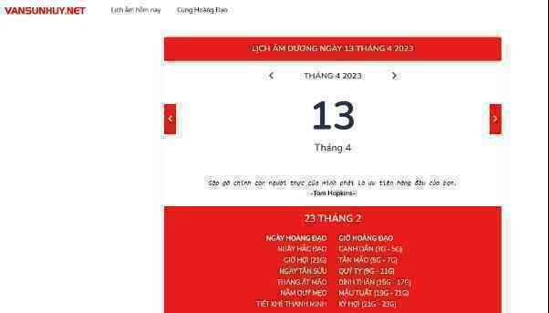Vansunhuy.net – Công cụ tra cứu lịch âm dương online miễn phí - Ảnh 3. Vansunhuy.net – Công cụ tra cứu lịch âm dương online miễn phí - Ảnh 3.
