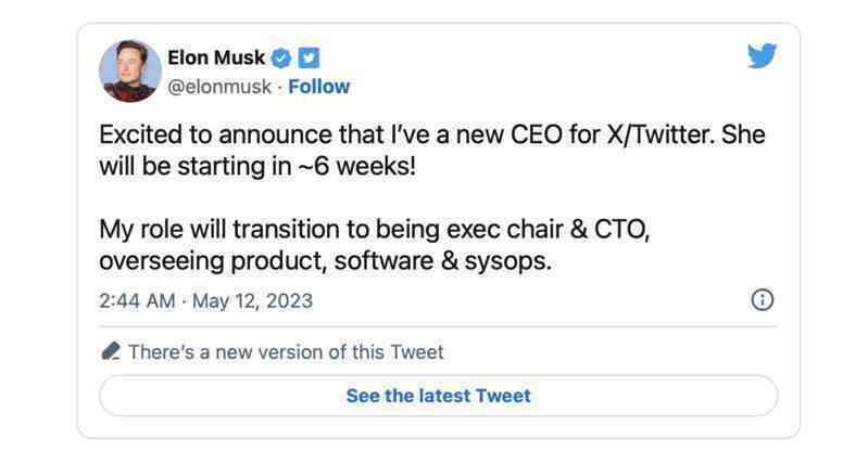 Elon Musk thông báo tìm được CEO kế nhiệm tại Twitter