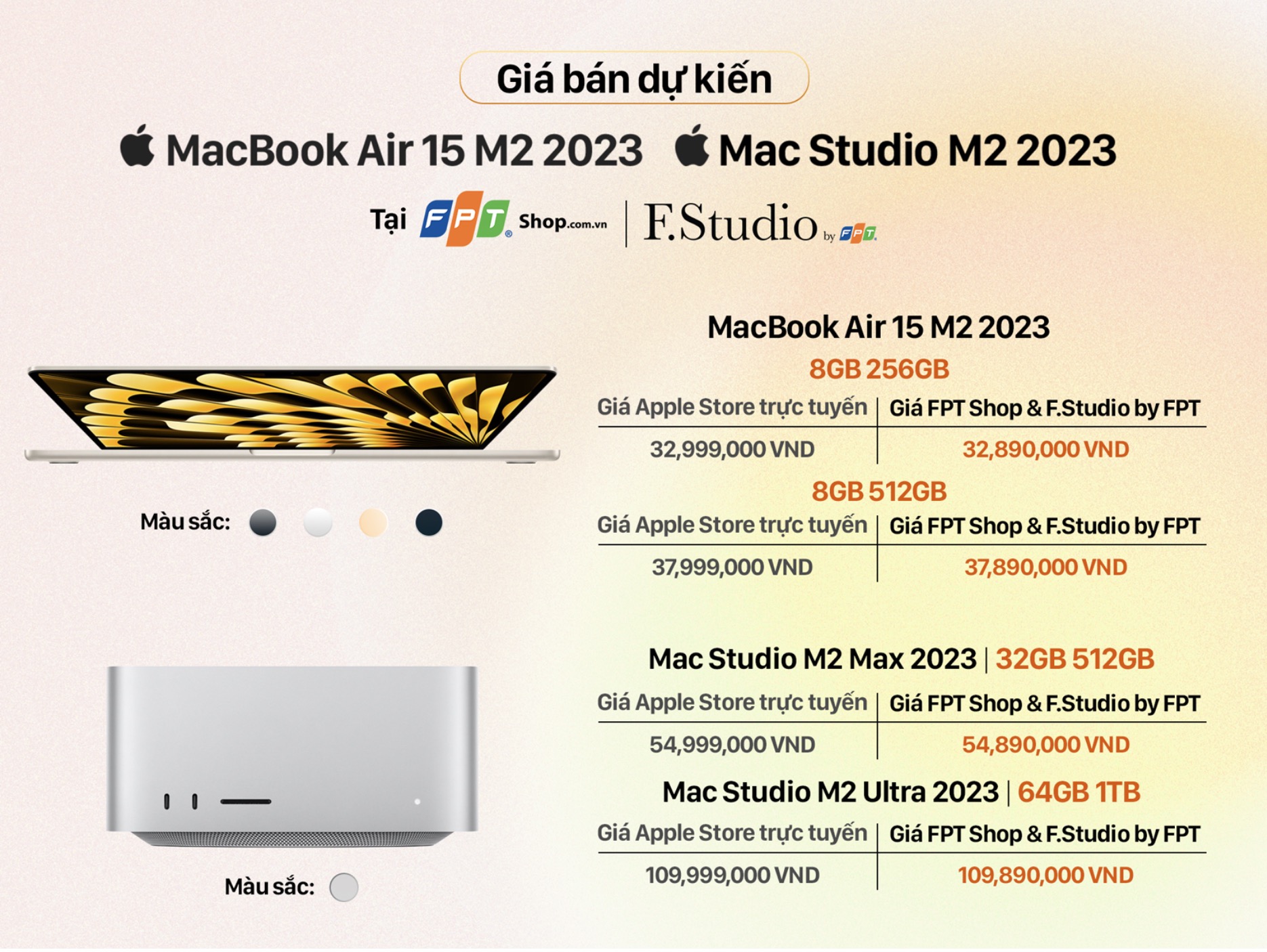Đây là giá bán các sản phẩm mới ra mắt của Apple tại Việt Nam, bất ngờ với MacBook Air 15 inch