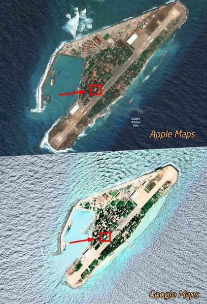 Ảnh vệ tinh thiếu quốc kỳ: Vì sao có sự khác biệt giữa Google và Apple Maps?