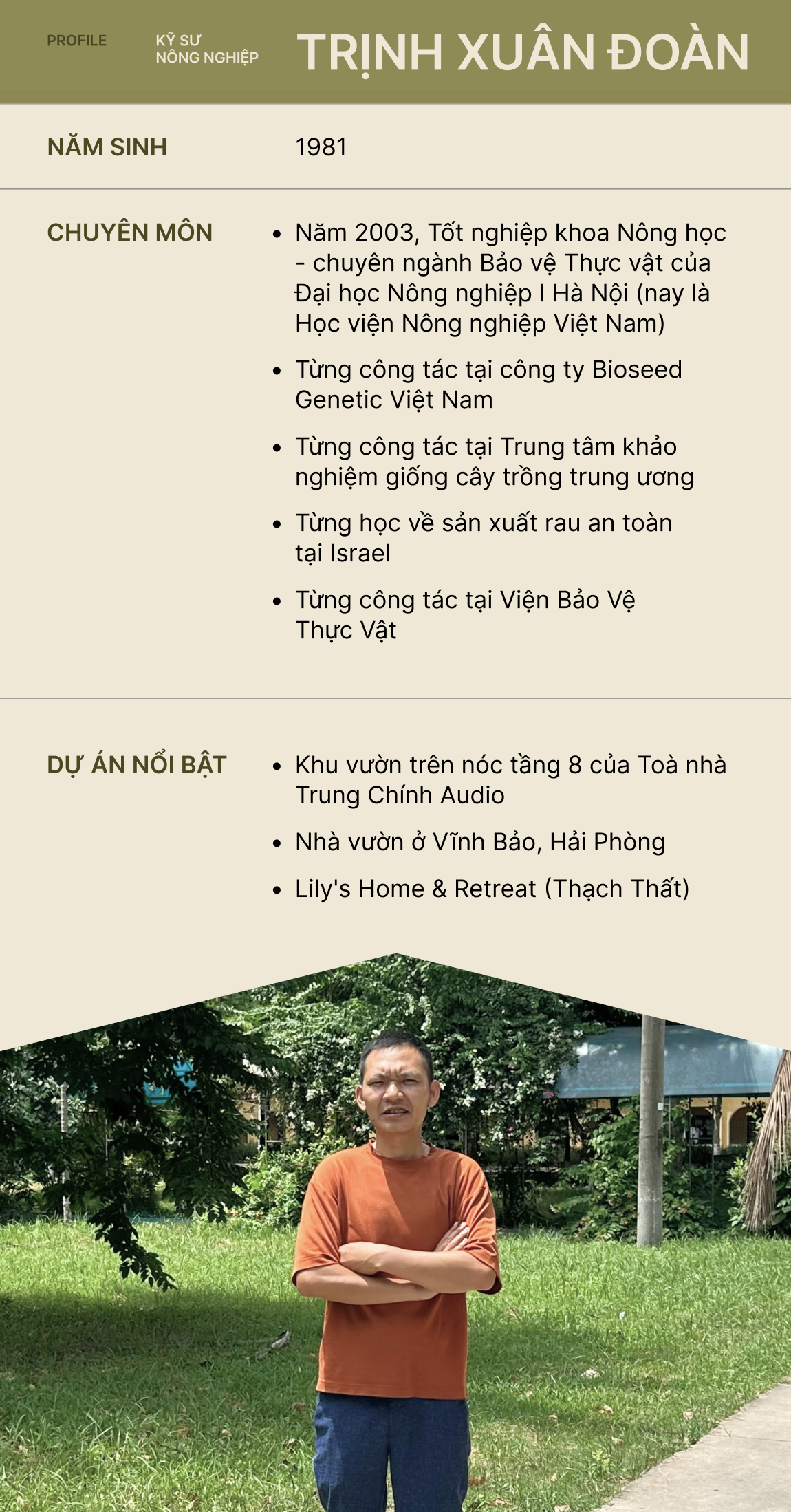 Kỹ sư thiết kế sân vườn Trịnh Xuân Đoàn: Từng mảng cỏ, bụi cây góp phần "xanh hóa" những tảng bê tông đô thị, giúp con người tìm về với thiên nhiên
