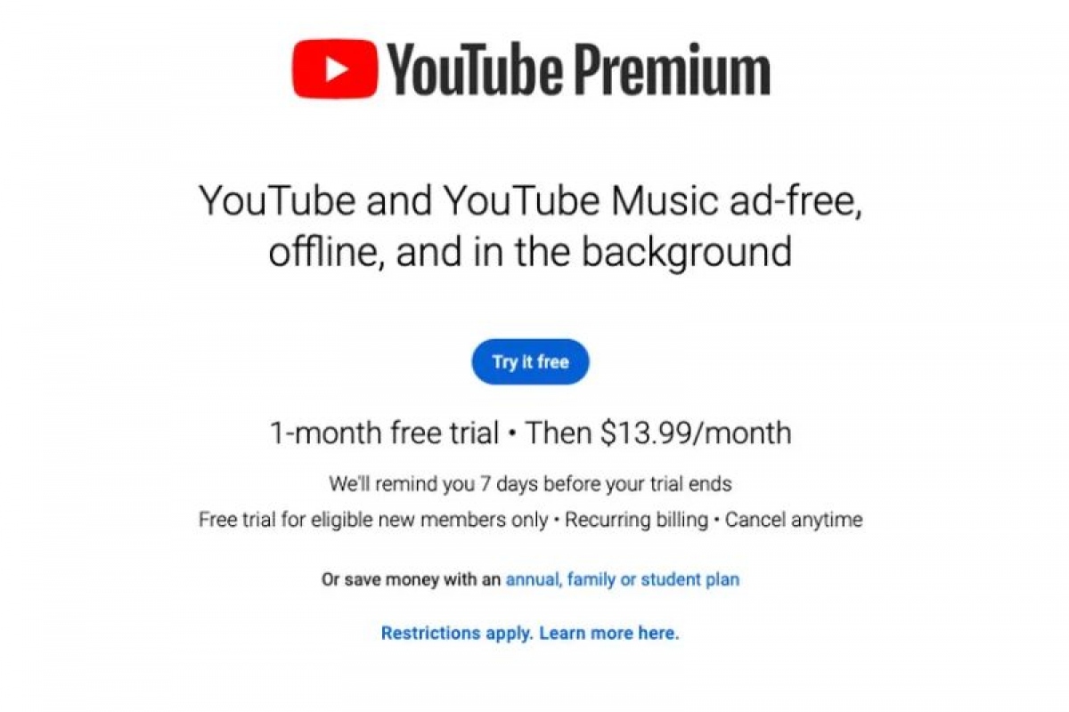 YouTube Premium lặng lẽ tăng giá đăng ký thuê bao cá nhân - Ảnh 2. YouTube Premium lặng lẽ tăng giá đăng ký thuê bao cá nhân - Ảnh 2.