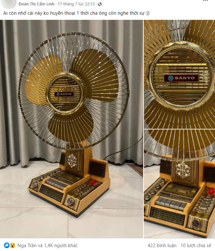 Thời ông bà đã có quạt tích hợp máy nghe nhạc, đèn ngủ và radio, chỉ giới nhà giàu xưa mới có