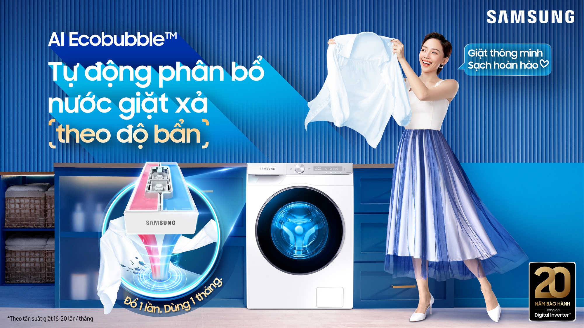 Samsung thiết lập chuẩn máy giặt mới với Ngăn giặt xả tự động dẫn đầu công nghệ AI