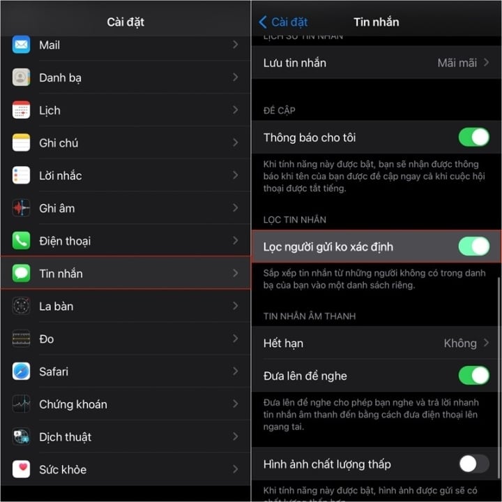 Mách bạn 3 cách chặn tin nhắn rác, lừa đảo trên iPhone cực đơn giản
