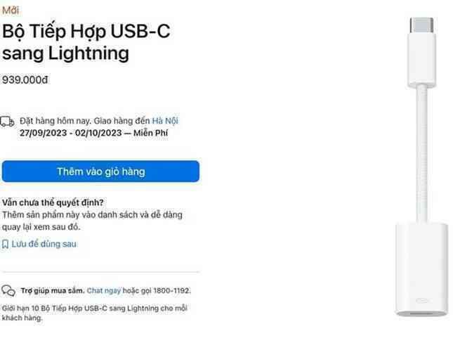 Người dùng phải mất gần 1 triệu đồng để dùng cổng Lightning trên iPhone 15