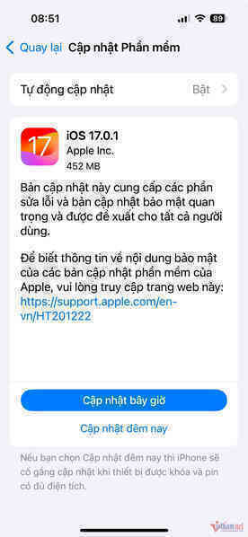 Apple phát hành bản vá iOS 17 khẩn cấp đúng ngày mở bán iPhone 15