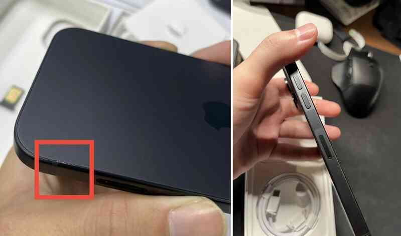 Nhiều mẫu iPhone 15 Pro gặp tình trạng trầy xước, màu sắc không đồng nhất… ngay sau khi mở hộp (Ảnh: Twitter).