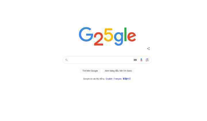 Sinh nhật thứ 25 của Google: Doodle tái hiện logo Google ngày đầu tiên