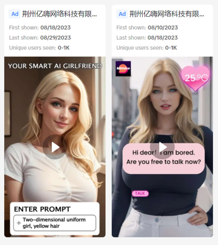 Quảng cáo về mại dâm AI đang tràn ngập Instagram và TikTok - Ảnh 5. Quảng cáo về mại dâm AI đang tràn ngập Instagram và TikTok - Ảnh 5.